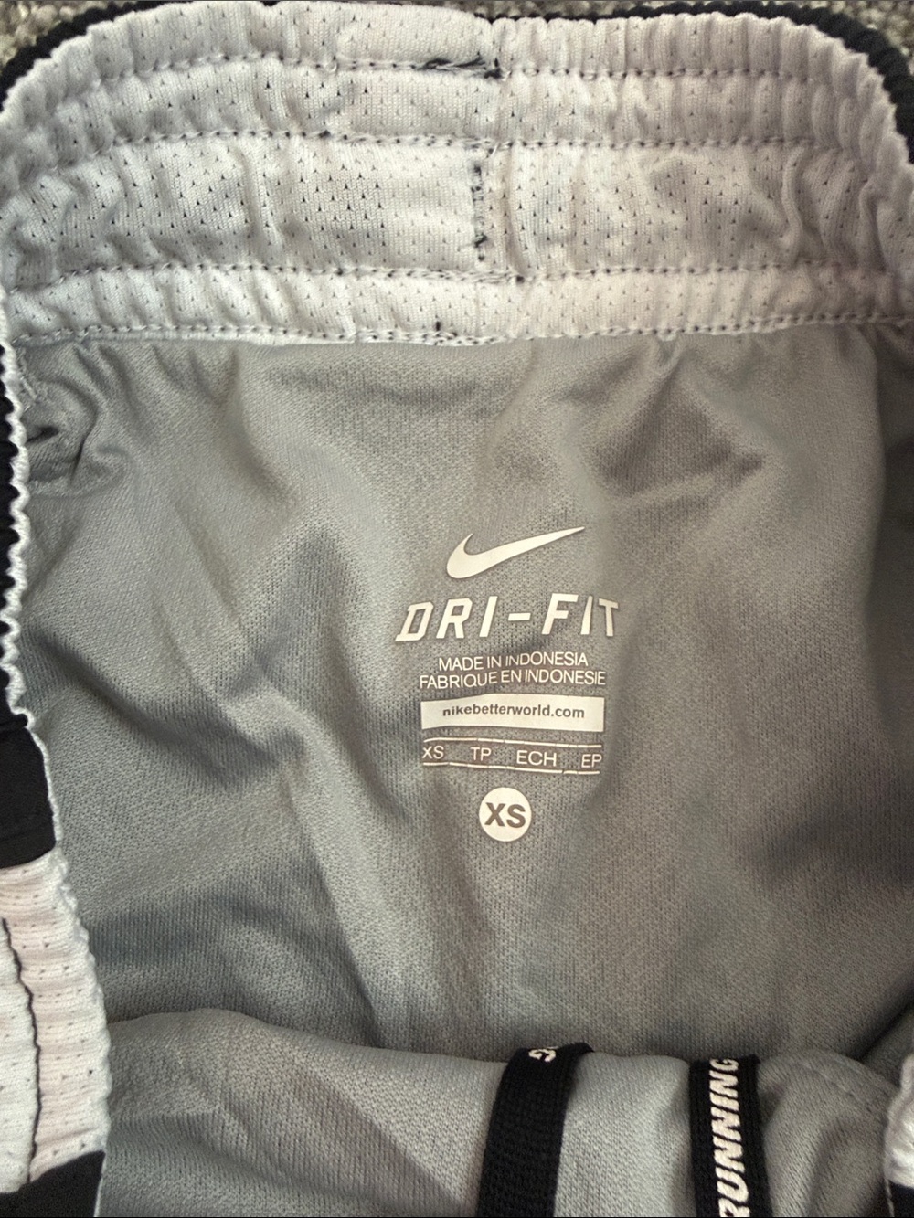 Nike Black Athletic Shorts with White Side Panels - Picture 2 of 4
